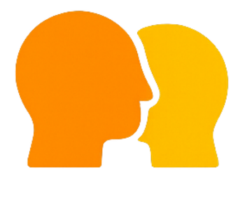 Two silhouette heads in profile, facing each other and in different colours to represent Embrace Difference